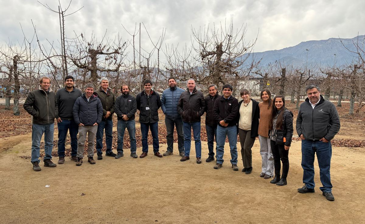 Segundo grupo de participantes del programa de Garces Fruit reunido en el huerto.